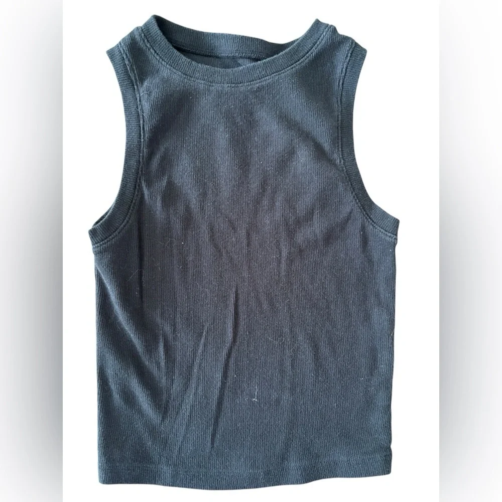 Hollister Charcoal Ribbed Tank Top